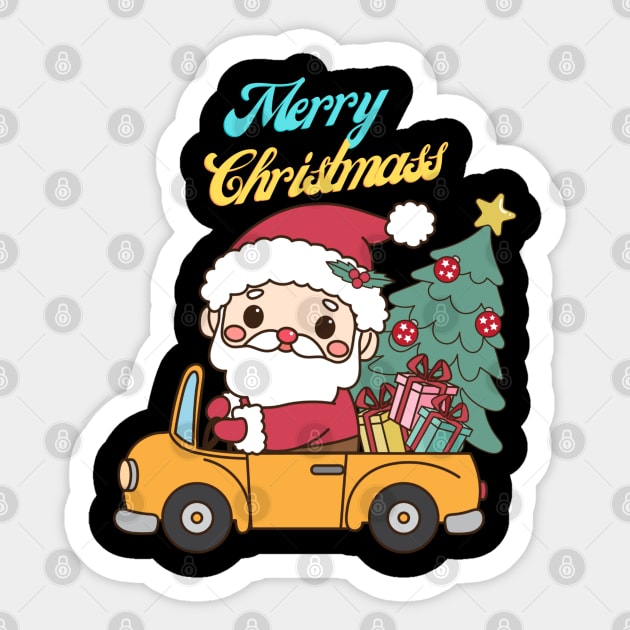 Santa Claus Merry Christmas Holiday Graphic Tee Sticker by Urbanprint